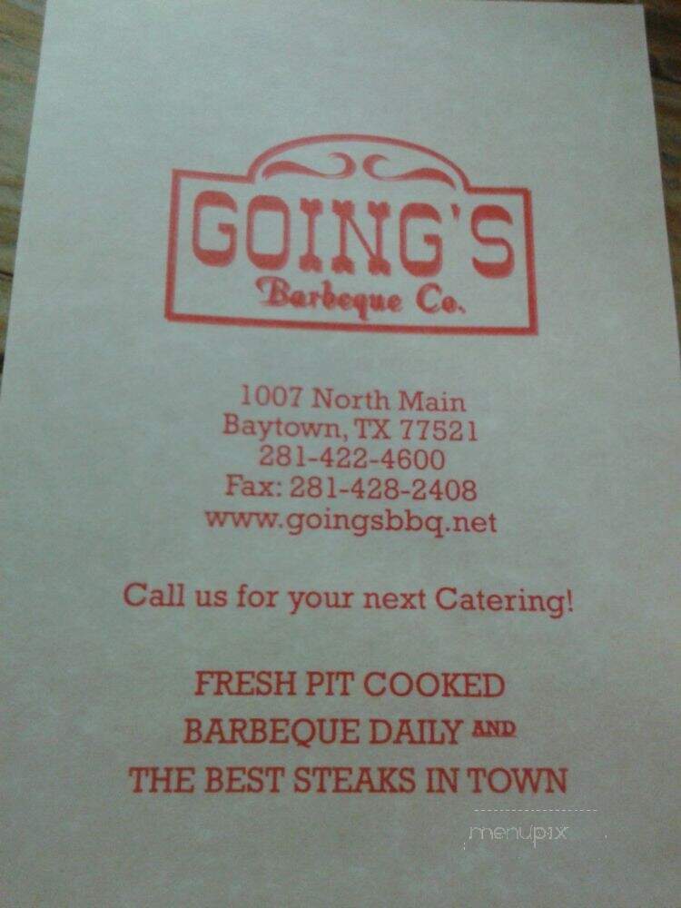 Going's Barbeque Co - Baytown, TX