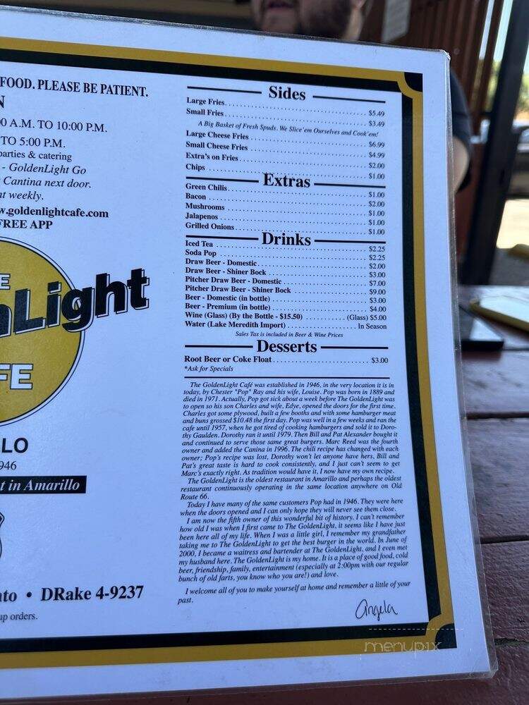 Golden Light Cantina - Amarillo, TX menu_pic