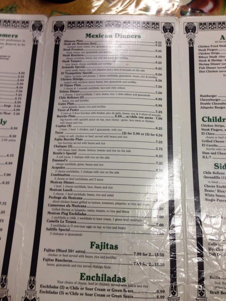 Hidalgo West - San Angelo, TX menu_pic