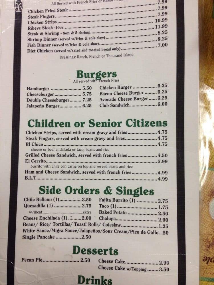 Hidalgo West - San Angelo, TX menu_pic