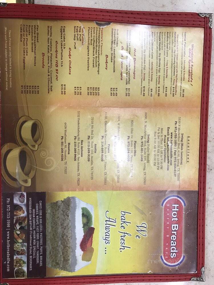 Hot Breads - Irving, TX menu_pic