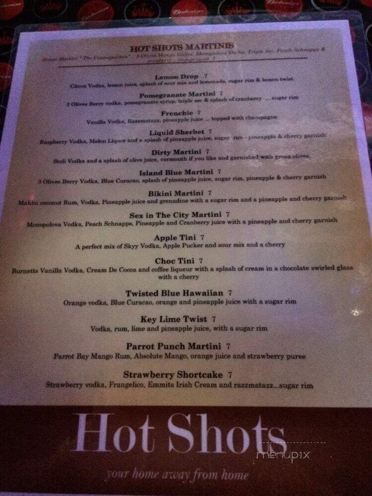 Hot Shots Bar & Grill - Lewisville, TX menu_pic