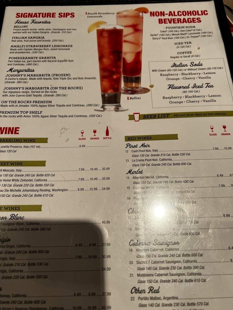 Carino's Italian - Austin, TX menu_pic