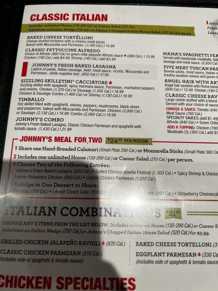 Carino's Italian - Austin, TX menu_pic
