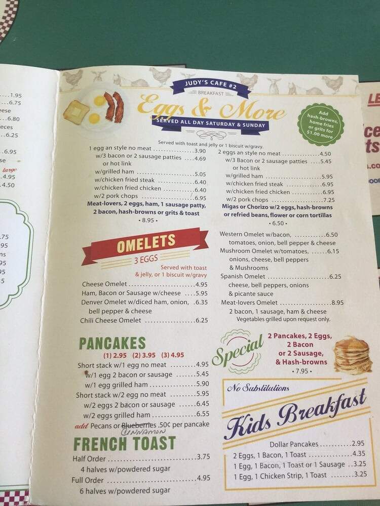 Judy's Cafe - Duncanville, TX menu_pic