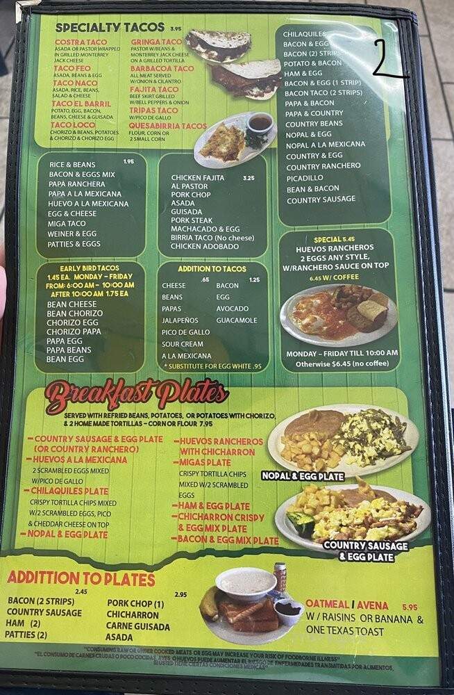 Julio - San Antonio, TX menu_pic