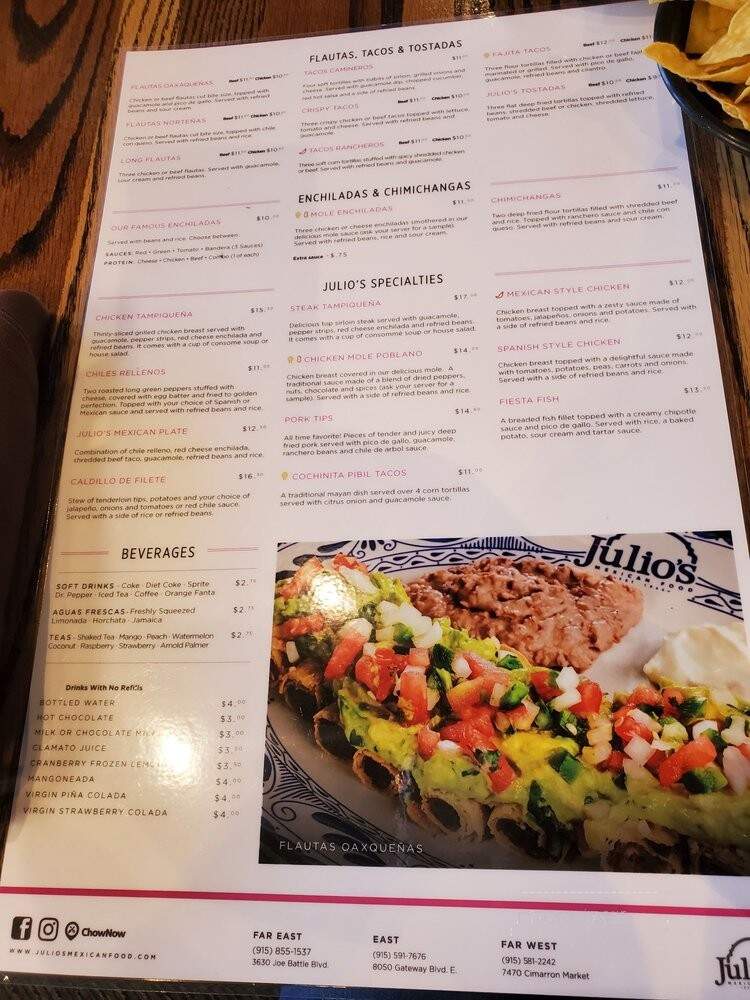 Julio's Cafe Corona - El Paso, TX