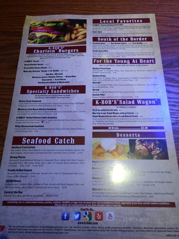 K-Bob's Steakhouse - Corpus Christi, TX menu_pic