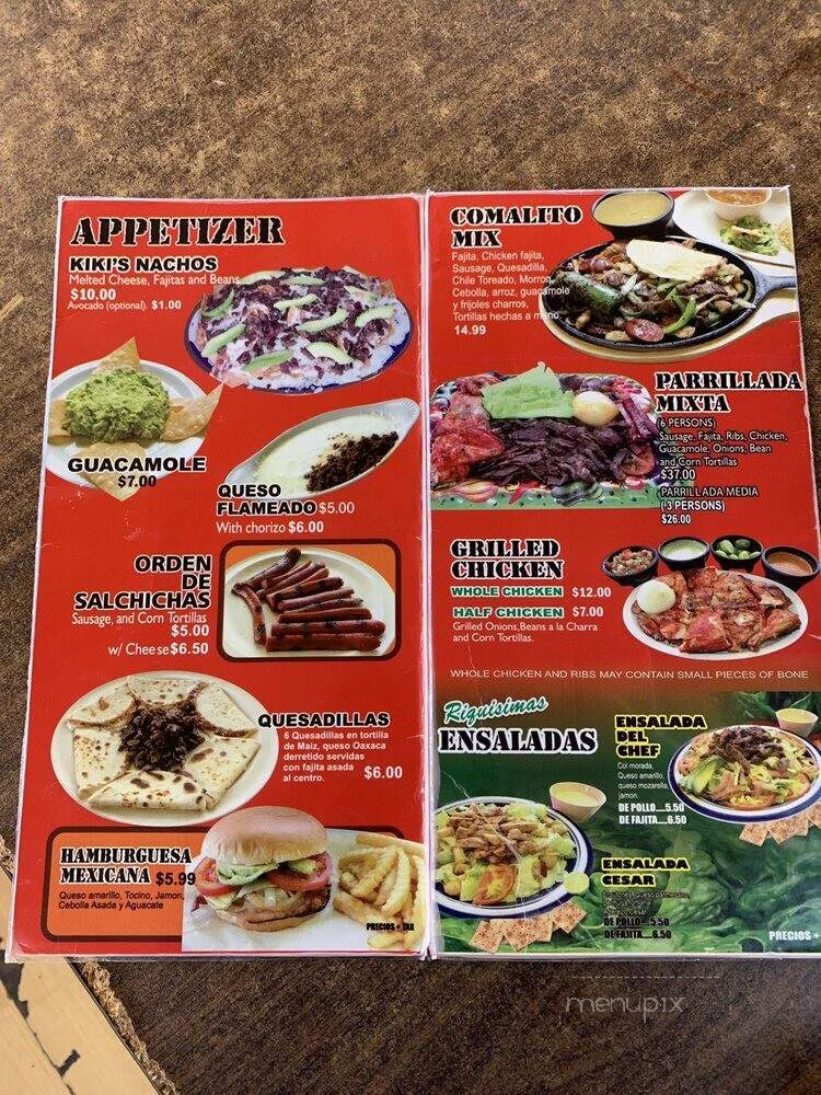 Kikis I - Brownsville, TX menu_pic