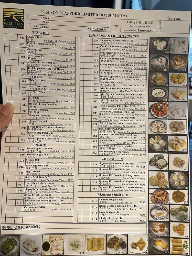 Kim Son Restaurant - Stafford, TX menu_pic