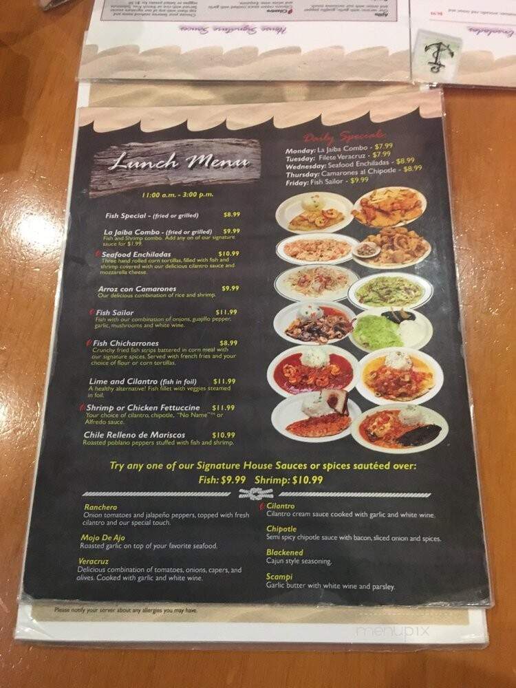 L J Shrimp House - Mcallen, TX menu_pic