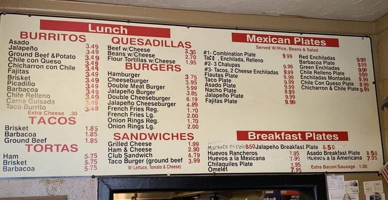 La Carreta Loncheria - Midland, TX menu_pic