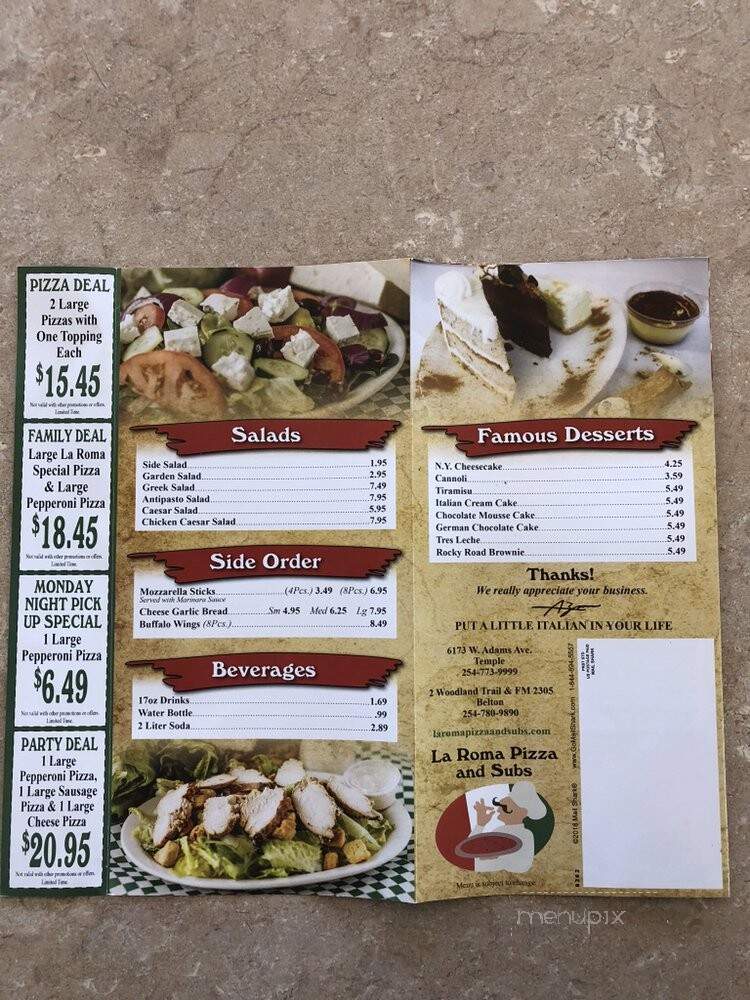 La Roma Pizza & Subs - Belton, TX