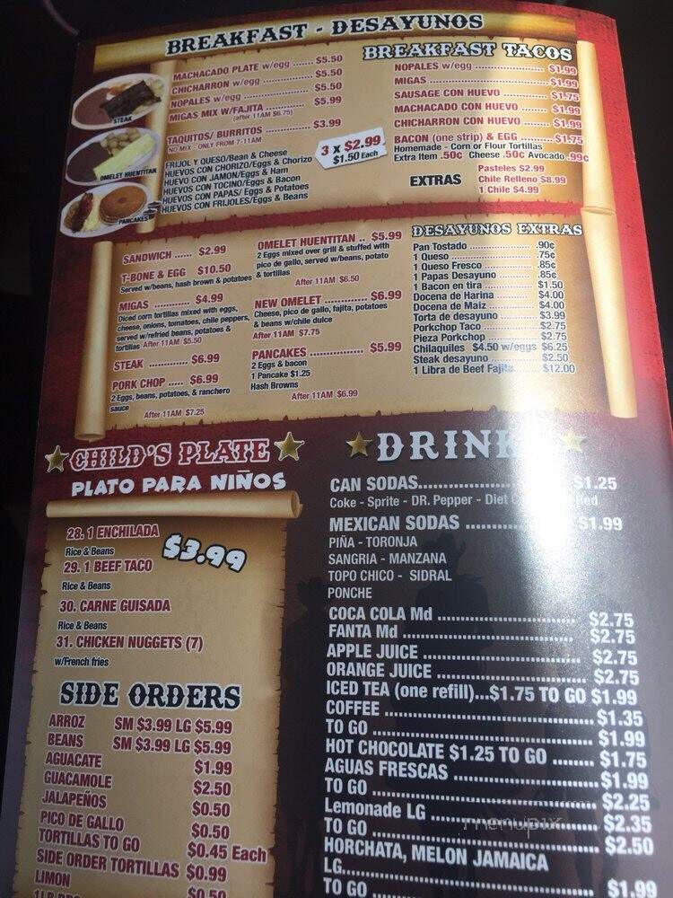 La Taqueria Huentitan Jalisco - San Antonio, TX menu_pic