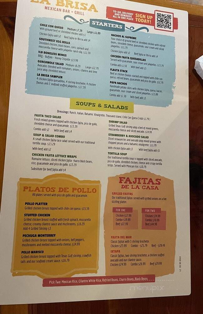 Labrisa Mexican Bar & Grill - Bacliff, TX menu_pic