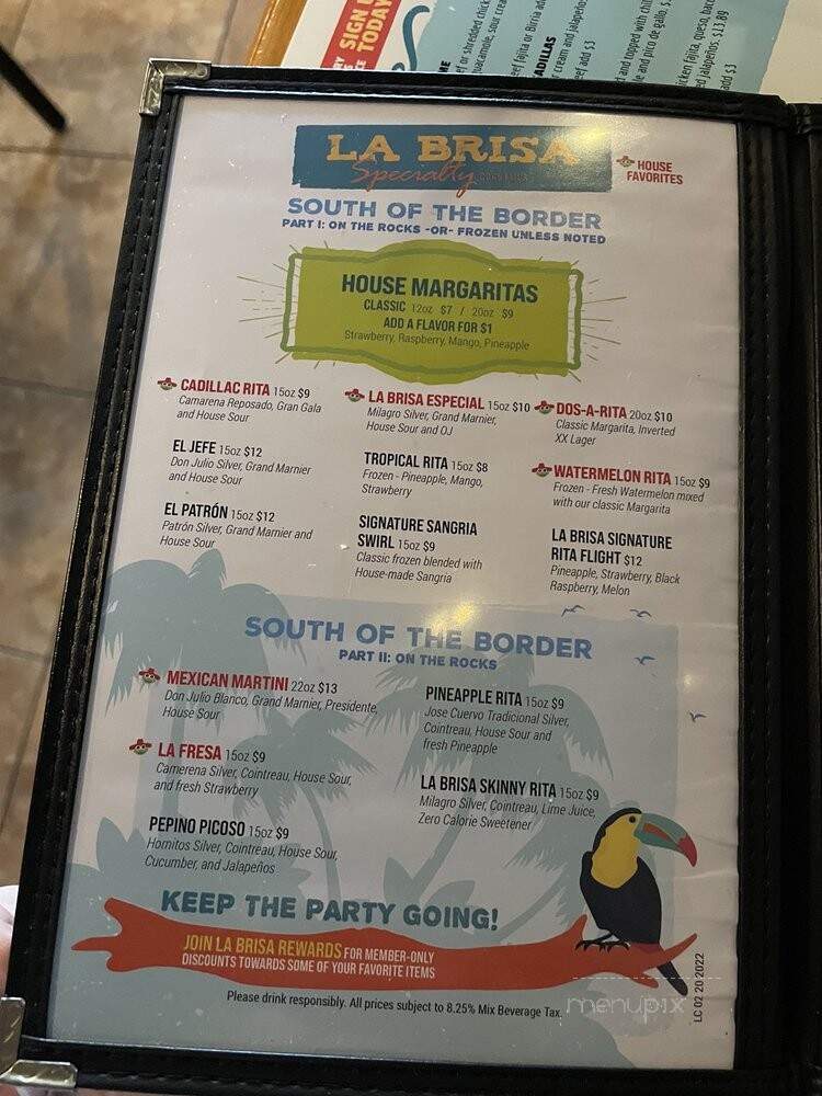 Labrisa Mexican Bar & Grill - Bacliff, TX menu_pic