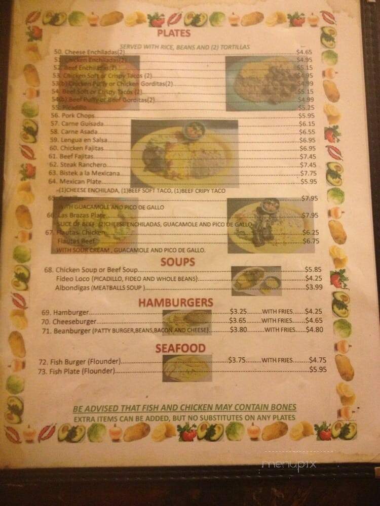 Las Brazas Mexican Restaurant - San Antonio, TX menu_pic