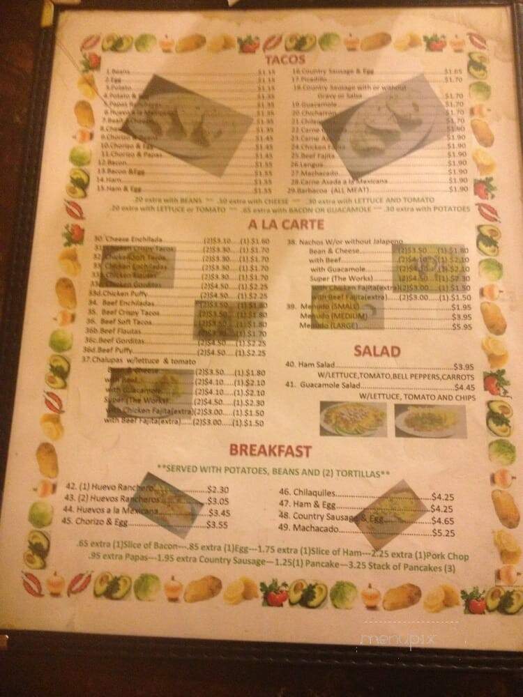 Las Brazas Mexican Restaurant - San Antonio, TX menu_pic