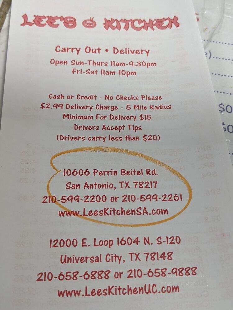 Lee's Kitchen - San Antonio, TX