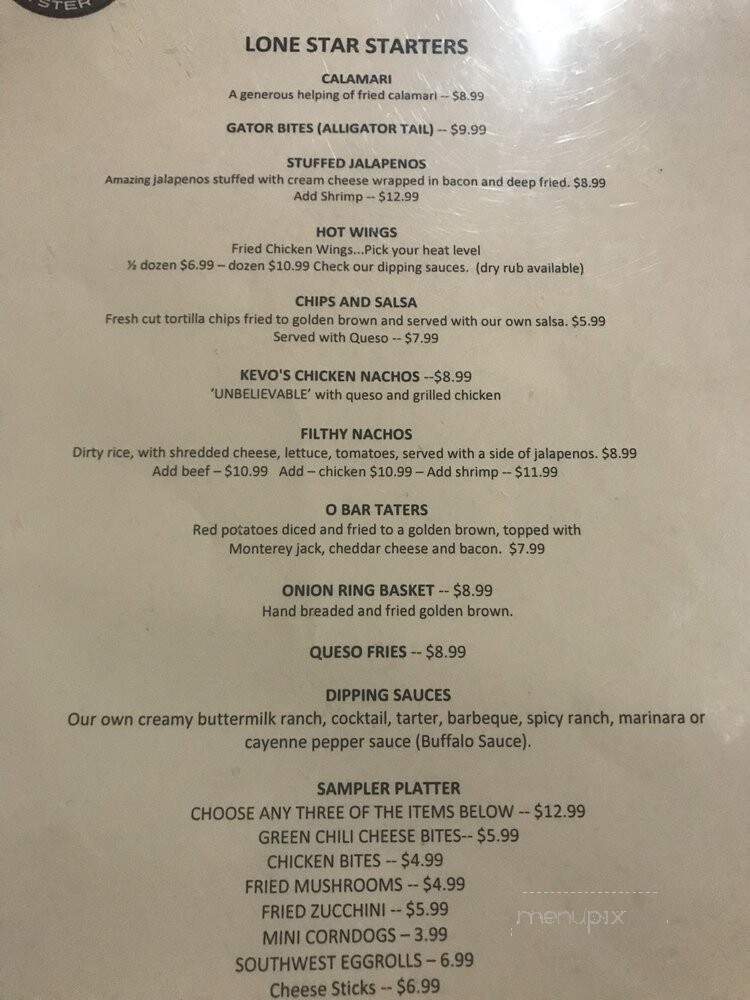 Lone Star Oyster Bar - Lubbock, TX menu_pic