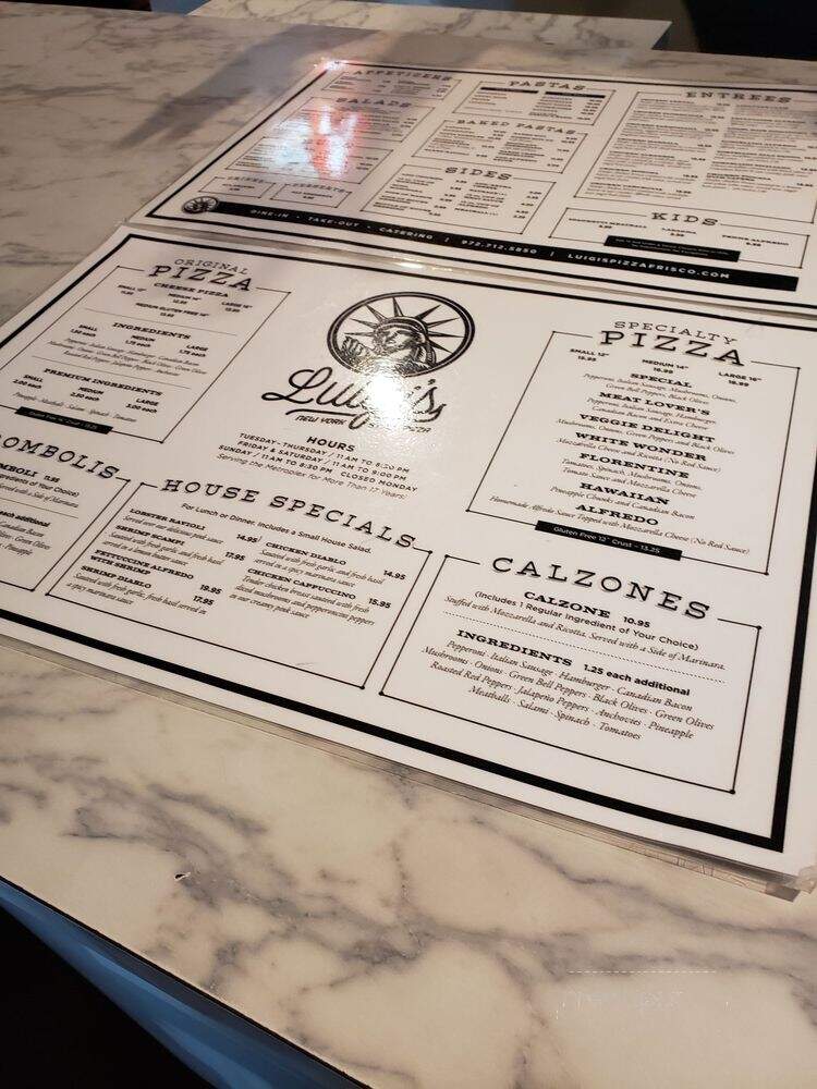 Luigi's Pizza & Pasta - Frisco, TX menu_pic