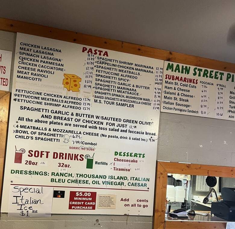 Main Street Pizza & Pasta - San Antonio, TX menu_pic
