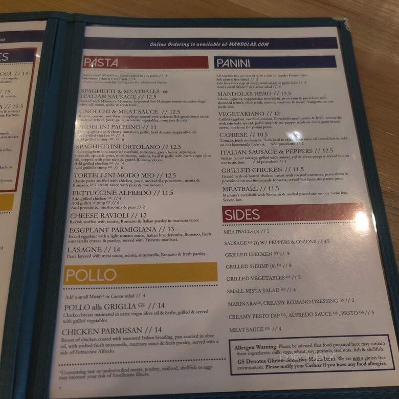 Mandola's Italian Market - Austin, TX menu_pic