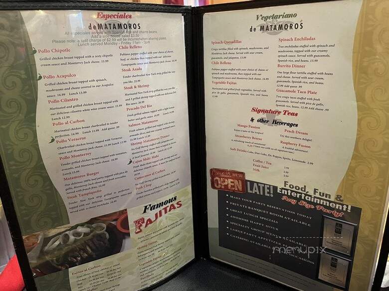 Matamoros Restaurant Y Cantina - San Antonio, TX menu_pic