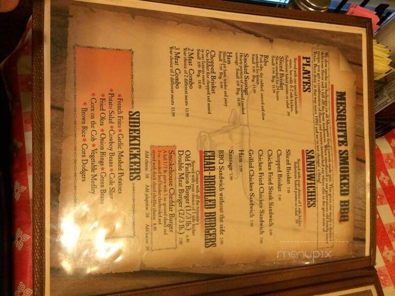 Mesquite Pit - Weatherford, TX menu_pic
