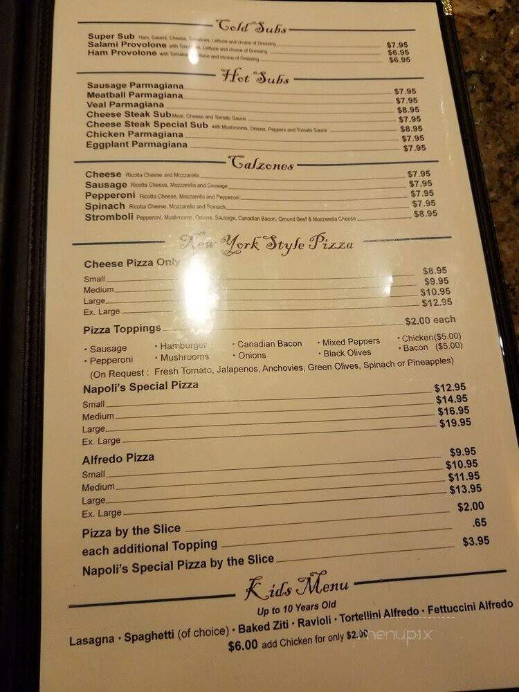 Napollis Restaurant In Forney - Forney, TX menu_pic
