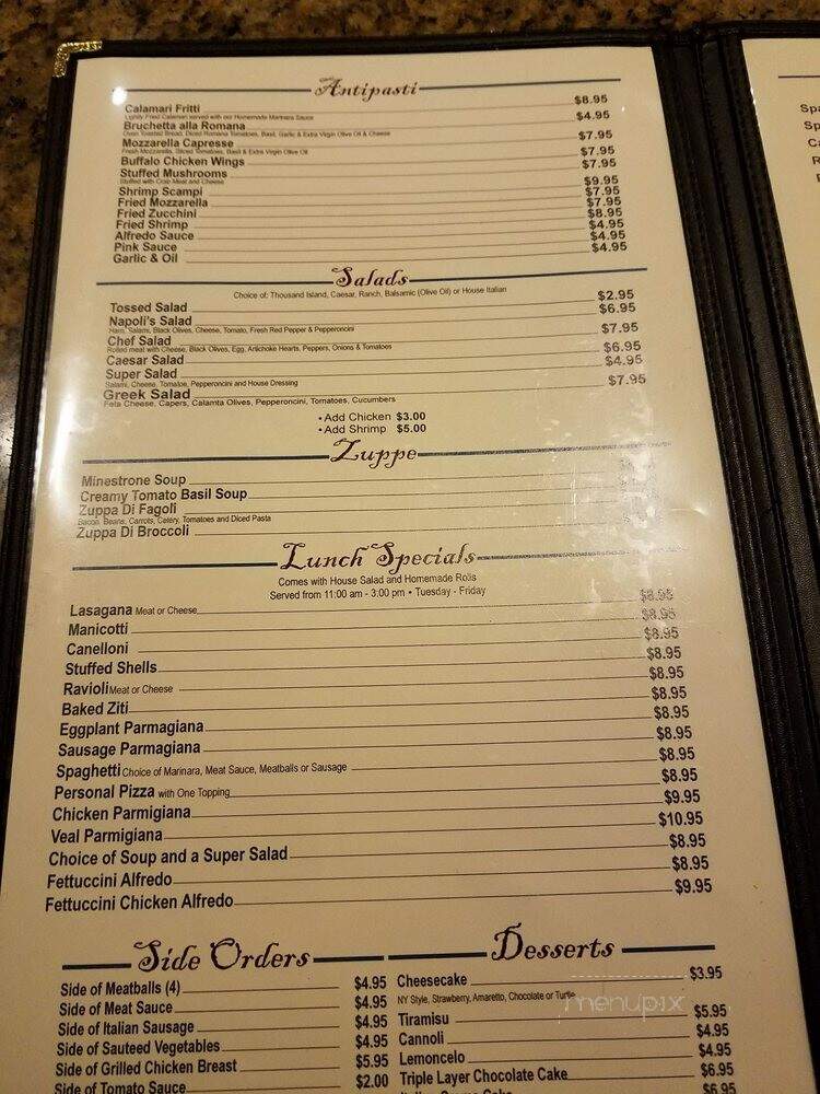 Napollis Restaurant In Forney - Forney, TX menu_pic