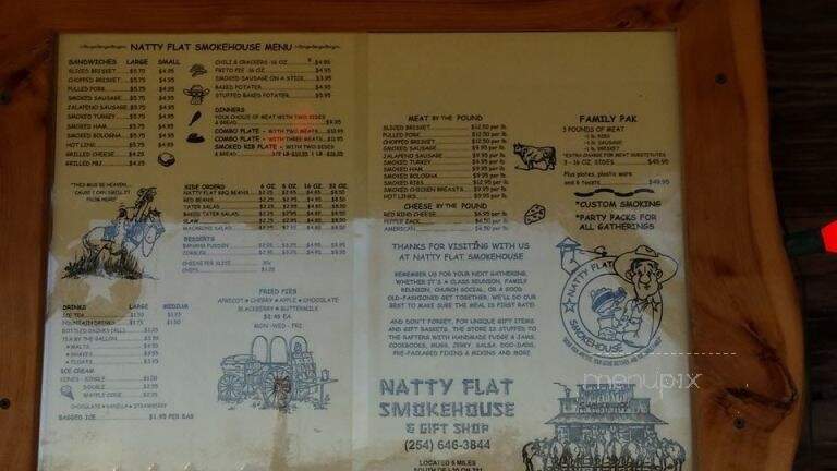 Natty Flat Smoke House - Lipan, TX menu_pic