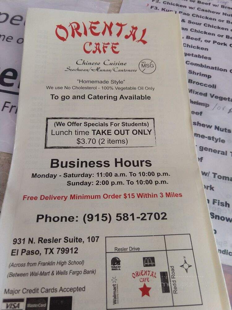 Oriental Cafe - El Paso, TX