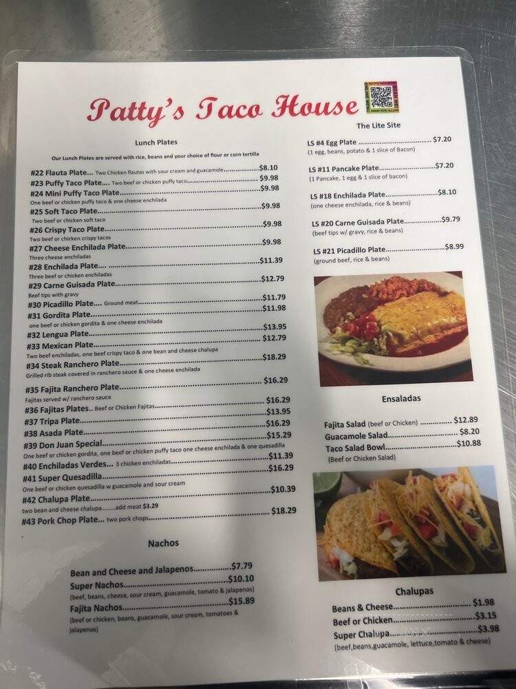 Patty's Taco House - San Antonio, TX menu_pic