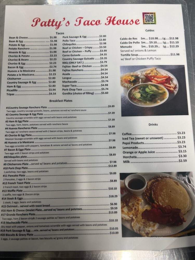 Patty's Taco House - San Antonio, TX menu_pic