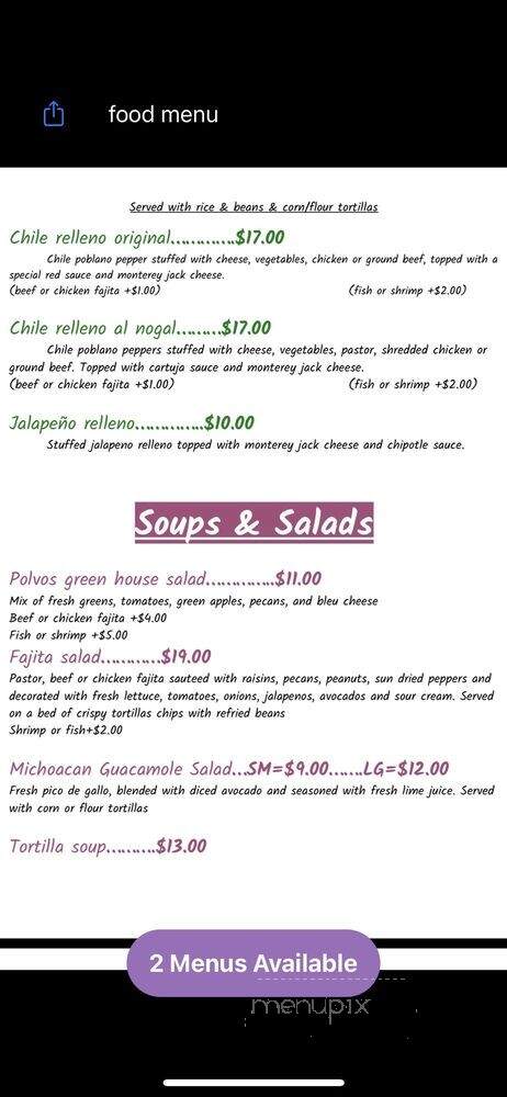 Polvos Mexicanos - Austin, TX menu_pic