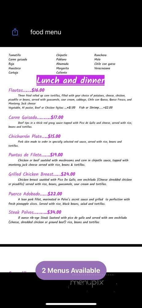 Polvos Mexicanos - Austin, TX menu_pic