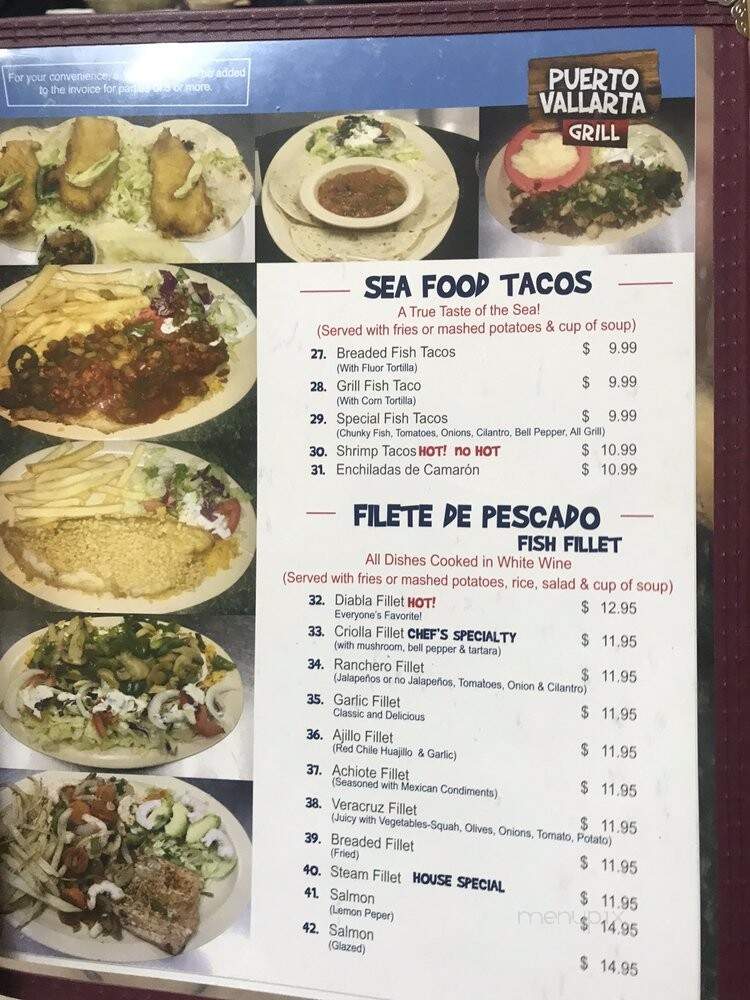 Puerto Vallarta Grill Mexican - El Paso, TX menu_pic