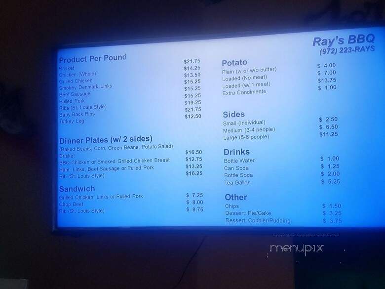 Ray's Bar-B-Q - Mission, TX menu_pic