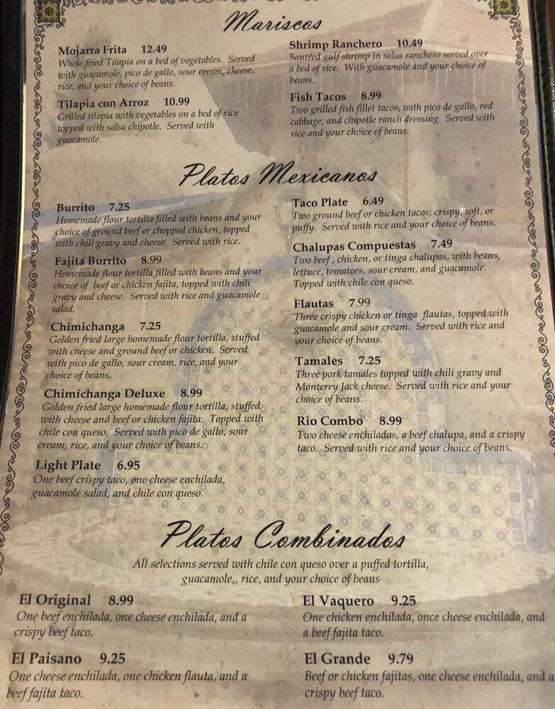 Rio Grande Tex-Mex Restaurant - Round Rock, TX menu_pic
