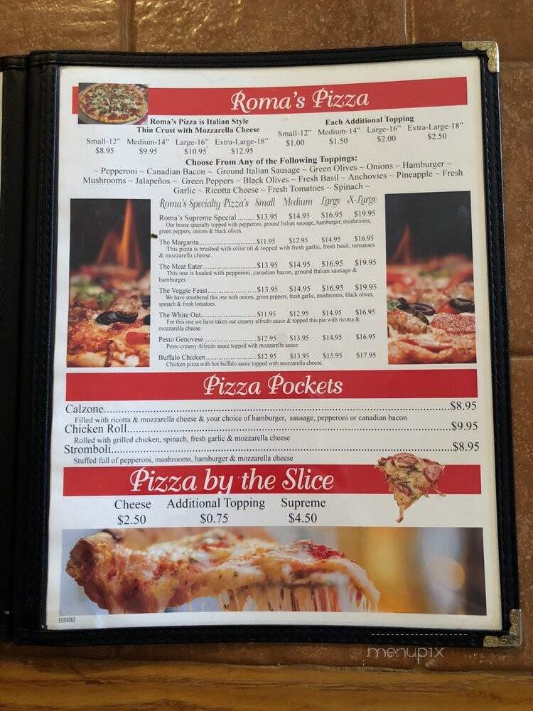 Romas Pizza Pasta - Frisco, TX menu_pic