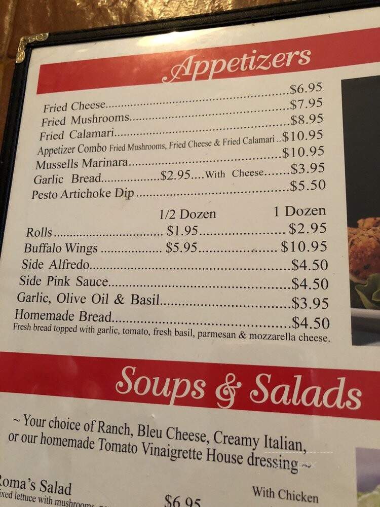Romas Pizza Pasta - Frisco, TX menu_pic