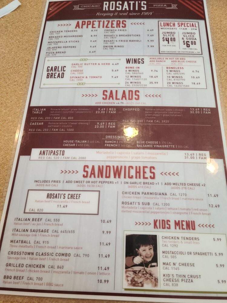Rosati's Pizza - Mckinney, TX menu_pic
