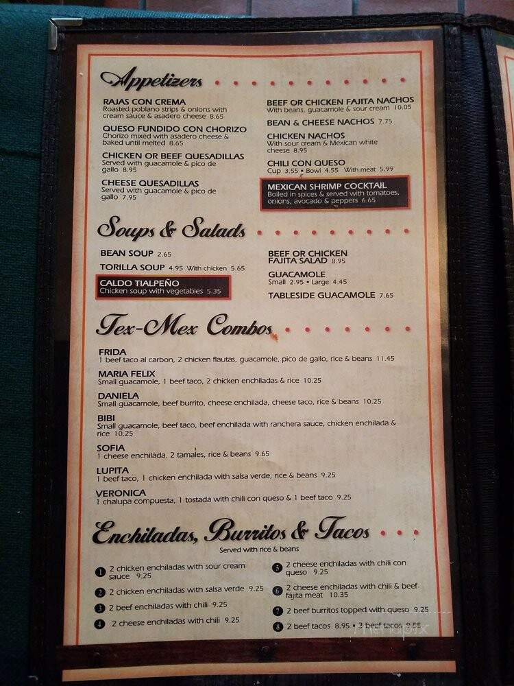 San Miguel Grill - Mckinney, TX menu_pic