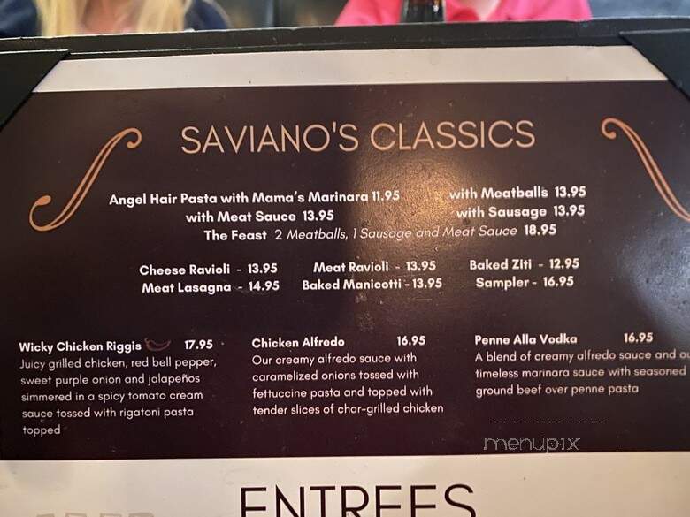Saviano's Restaurant - Euless, TX menu_pic