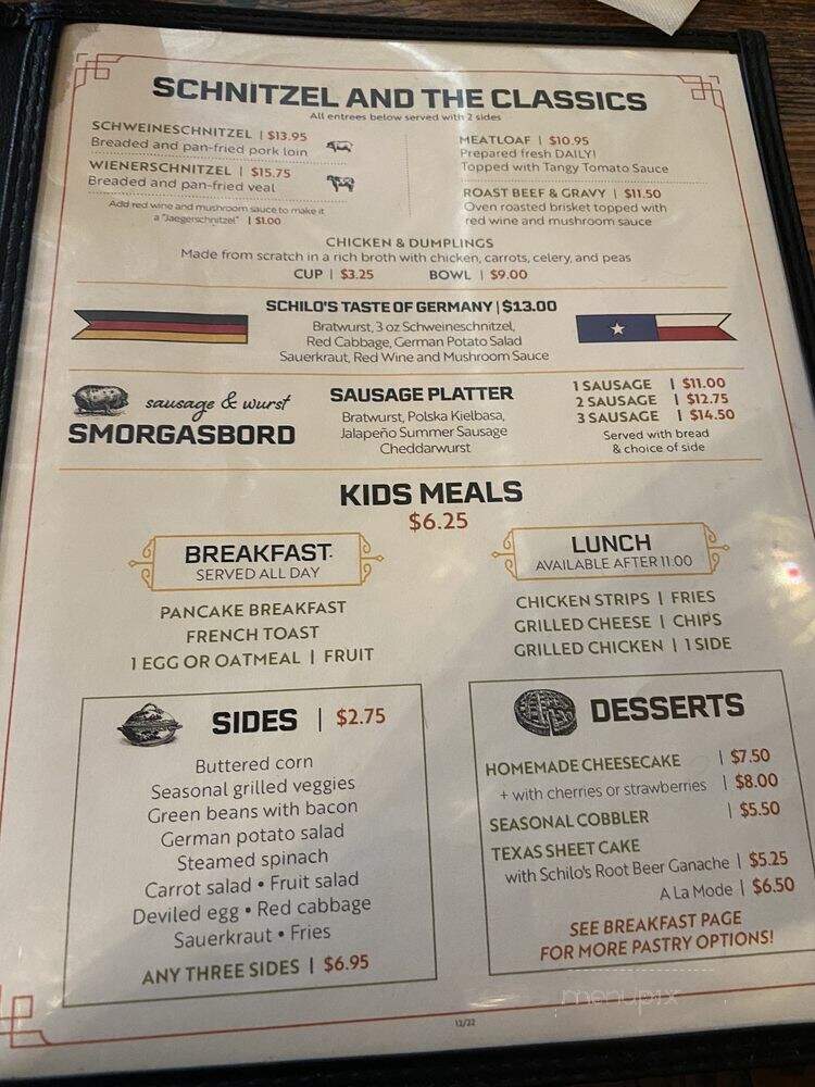 Schilo's Delicatessen - San Antonio, TX menu_pic