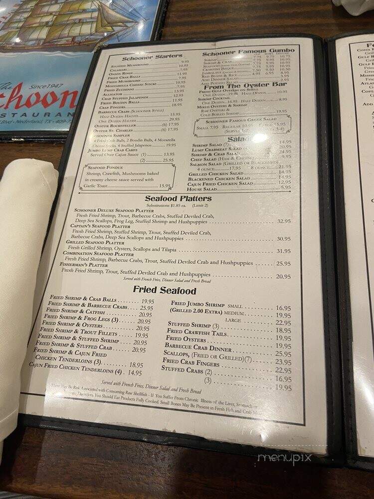 Schooner Restaurant - Nederland, TX menu_pic