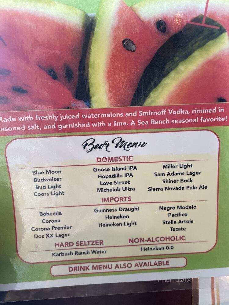 Sea Ranch Restaurant-Bar - South Padre Island, TX menu_pic
