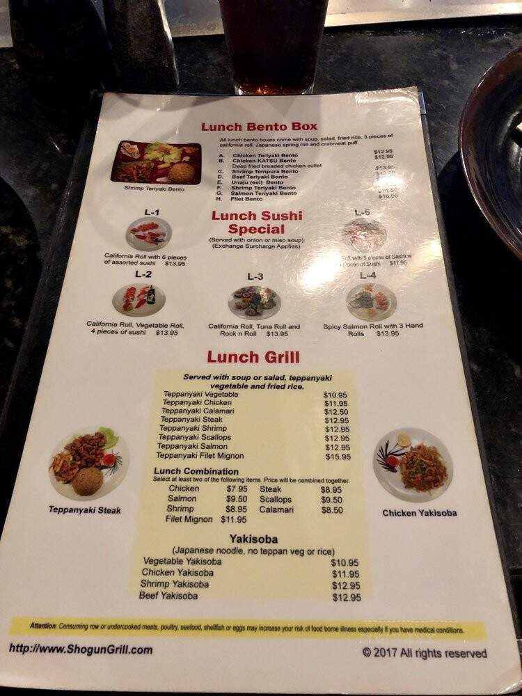 Shogun Japanese Grill & Sushi - Cypress, TX menu_pic