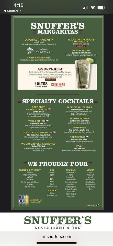 Snuffer's - Addison, TX menu_pic